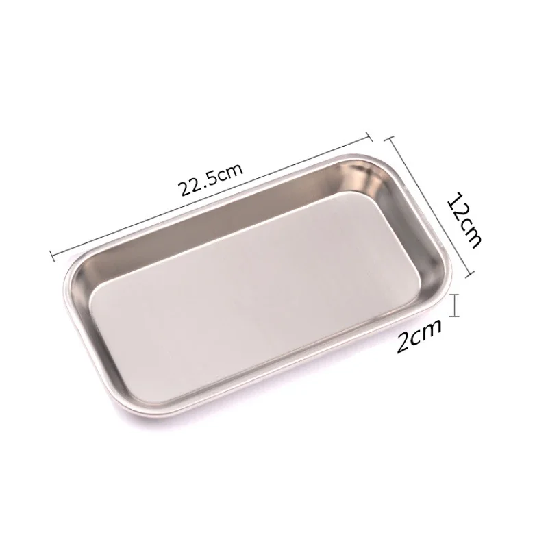 Stainless Steel Square Storage Tray Dental Medical Tools Kitchen  Nail Tattoo   Device Supplies  Dish 5