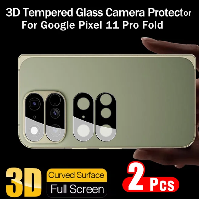 3D Full Screen Camera Glass Anti-Fall Lens Protector - 2 Pack