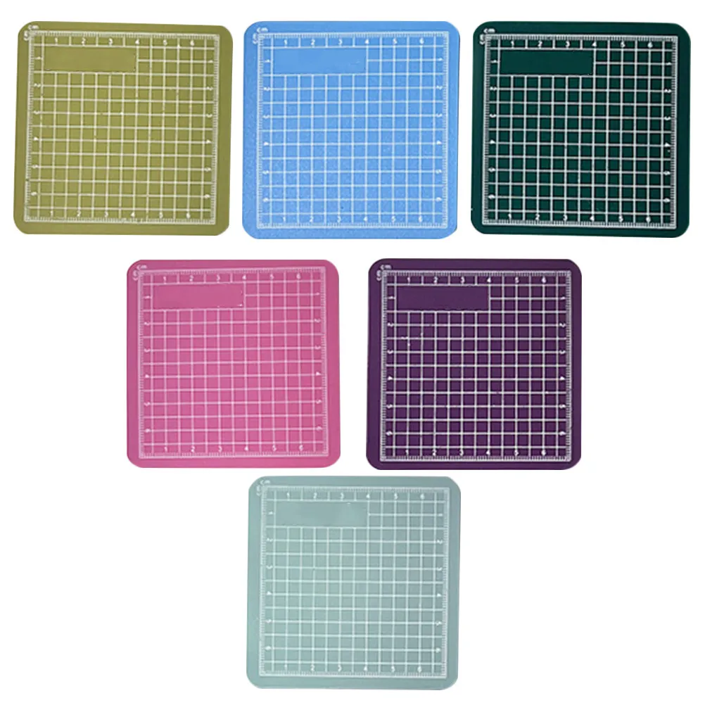 6Pcs 미니 커팅 매트 PVC 양면 조각 공예 패드 DIY 수제 예술 공예 봉제를위한 미끄럼 방지 부드러운 표면