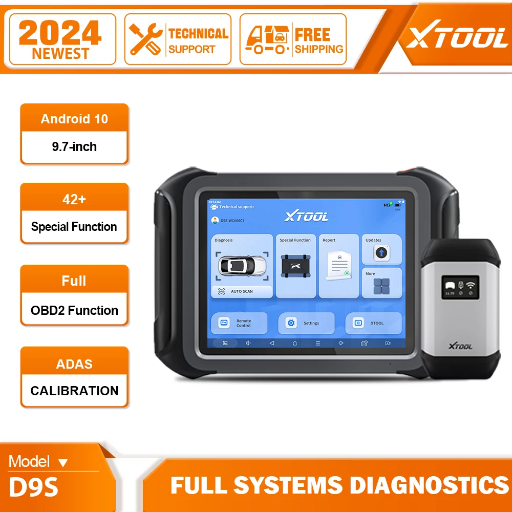 

XTOOL D9S Programming Car All System Diagnoese Tools OBD2 Dagnostic Scanner for 24V Heavy Duty Truck ECU Coding 45+ Resets