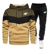 2-Piece Fleece Tracksuit for Men, Thick Hoodies and Pants, Warm Sportswear Suit, Hip Hop Trend Clothing, Winter and Fall 6