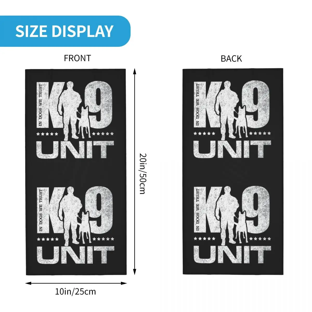 K9 Unit Malinois Winter Headband Neck Warmer Men Women Hiking Running Tube Scarf Belgian Shepherd Dog Face Bandana Gaiter