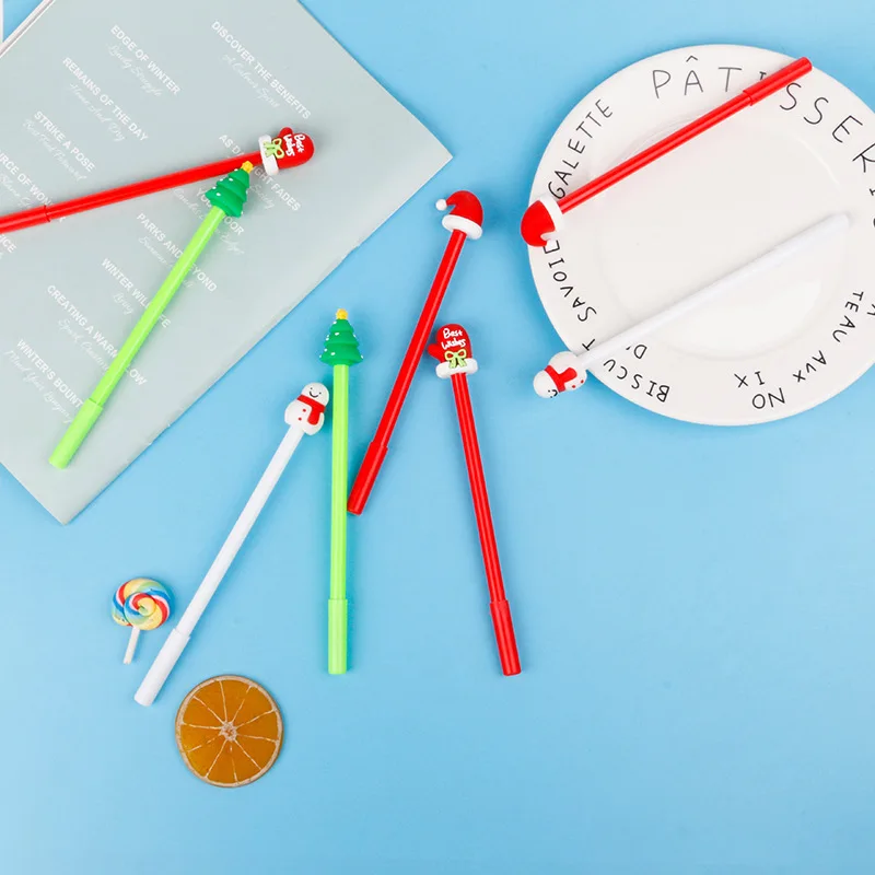 12 Pièces Stylo De Noël 0.3 Mm - Stylos à Encre Gel Noirs Pour École, Bureau, Famille - Papeterie Fourniture Pour Garçons Filles