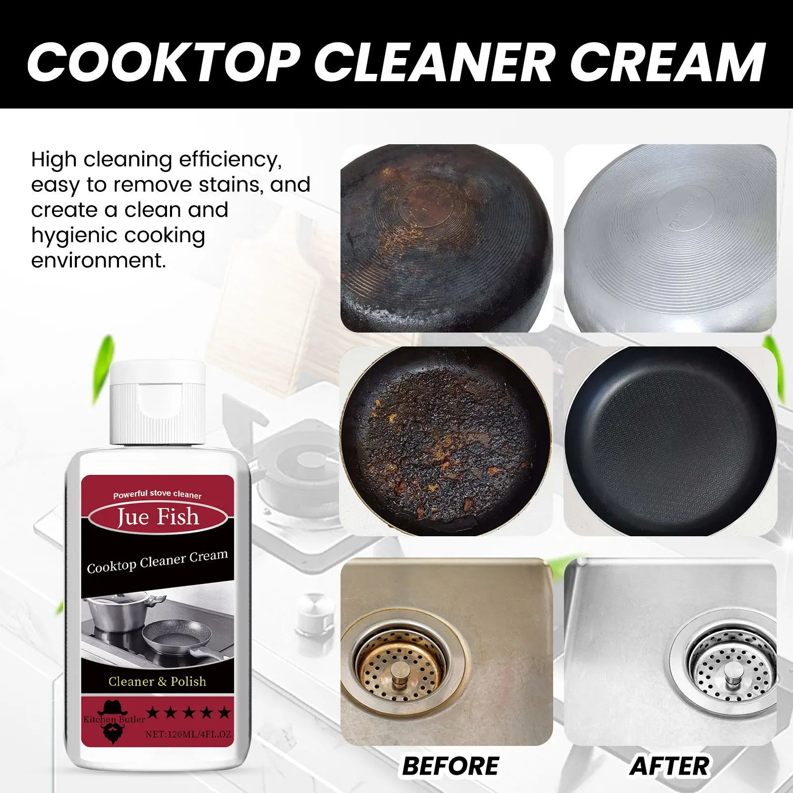Pot Pan Cleaning Cream Pot Bottom Polishing Remove Black Scale Burn Marks Cleaner Kitchen Oil Cleaning Cookware Blackening Agent oil cleaner kitchen cleaner