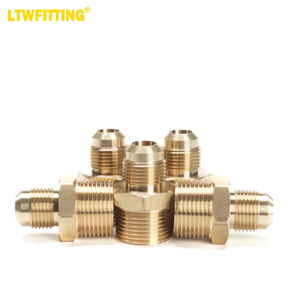 

LTWFITTING Brass Flare 1/2" OD x 3/4" Male NPT Connector Tube Fitting(pack of 5)