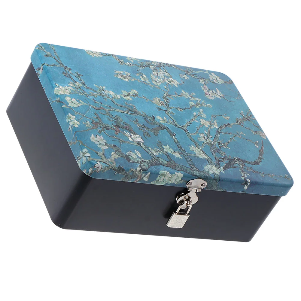 

Vintage Storage Box Giftbox Tin Case Desk Tiny Desktop Organizer Tinplate Container