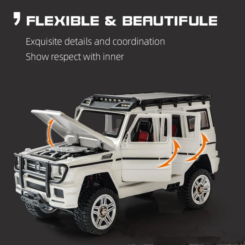 Whole Car lights Open Door Professional RC Truck Model 1:24 Full Scale 4WD Brake Function Simulation Interior MINI RC Car Toy 2