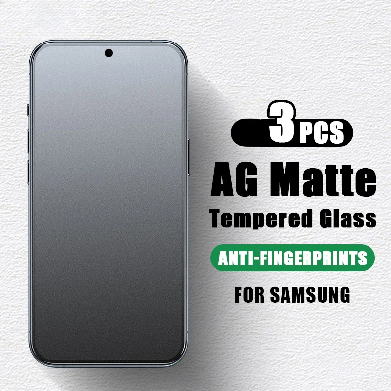 3Pcs Matte Tempered Glass For Samsung Galaxy A55 A35 A25 A15 A05S