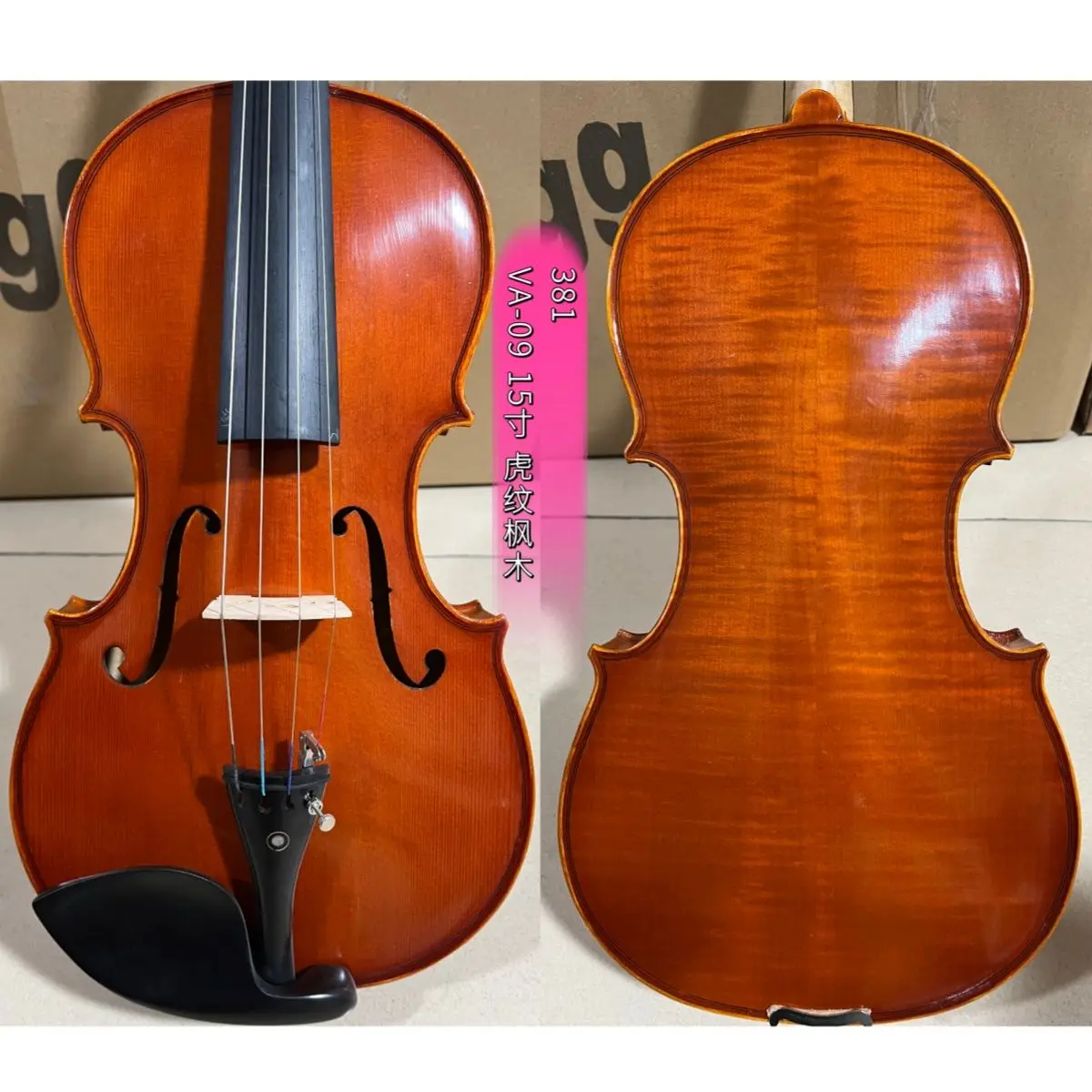 15 inch and 16 inch handmade natural tiger pattern maple pattern viola bird eye maple