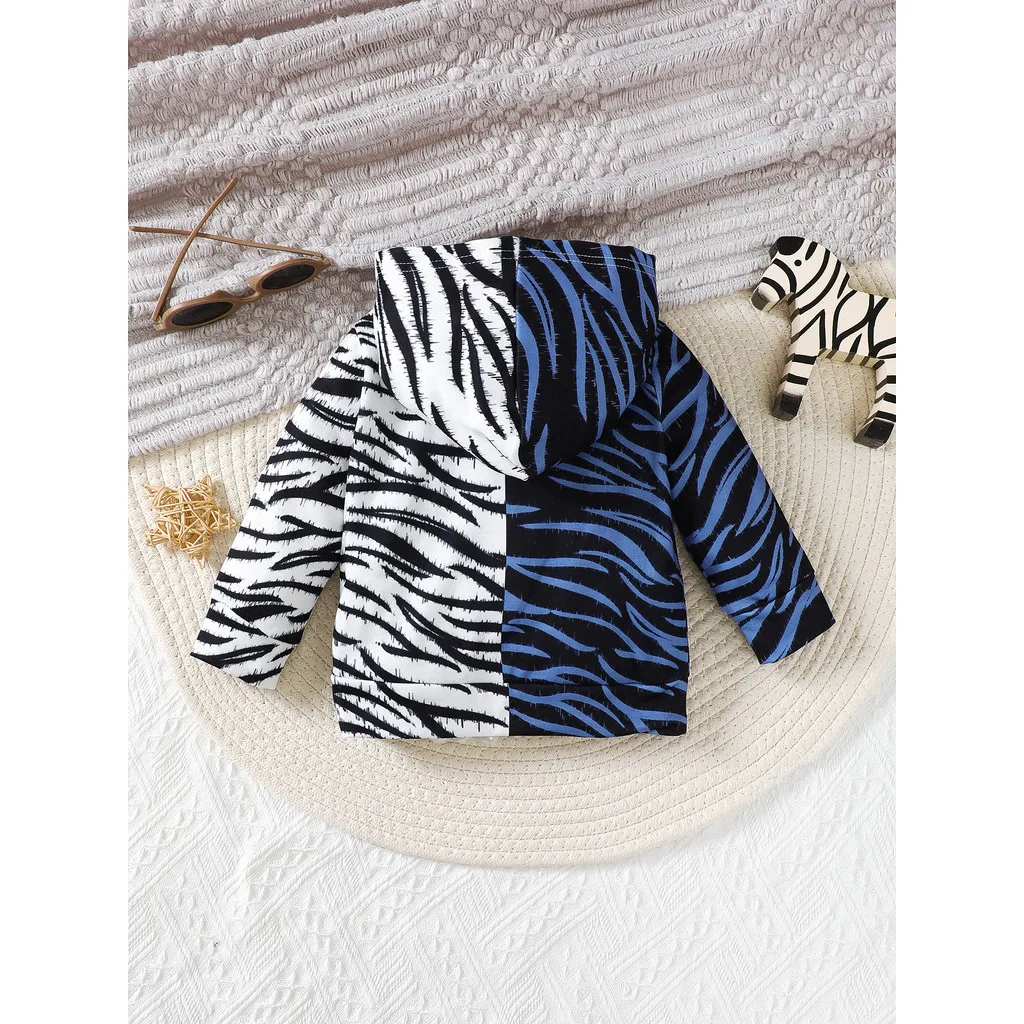 0-3 Years Toddler Boy Sweatshirt Jacket Tiger Pattern Long Sleeved Hoodie Top Fashion Style Infant Boy Daily Wear Spring Clothes