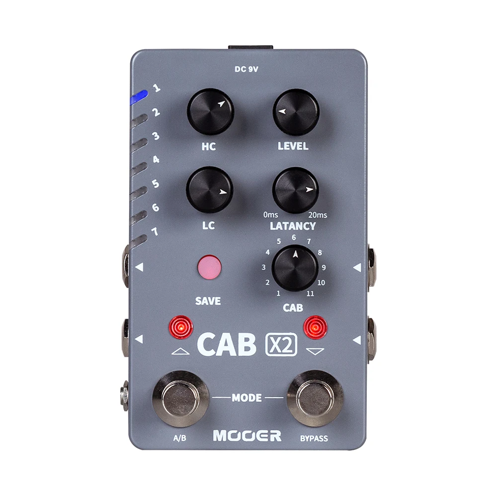 

MOOER CAB X2 стерео IR имитация Кабинета гитарная педаль с эффектами двухканальная имитационная педаль кабины 14 предустановок 11 фабричных ИК
