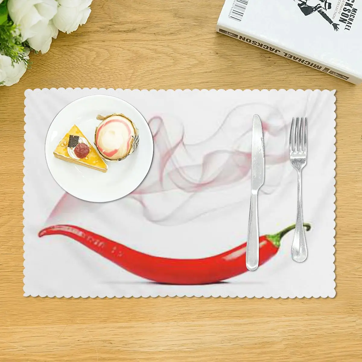Cayenne Pepper Mark Rogan Dinner Plate Mat Tappetino A Quattro Fogli Tovaglioli Da Tavola Tappetino Da Pranzo
