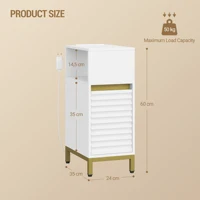 Набор из 2 прикроватных тумбочек, тонкий приставной столик со светодиодной подсветкой, 1 порт USB-A, 1 порт USB-C, с боковым открытым отделением для спальни — изображение 6