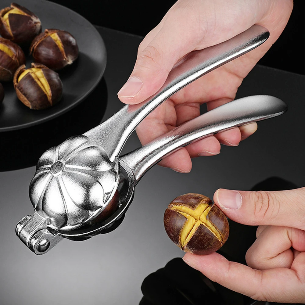 

Chestnut Machine 2-In-1 Chestnut Nuts Cutter Walnut Pliers Nut Cracker Sheller Aluminum Alloy Chestnut Opener Kitchen Tools