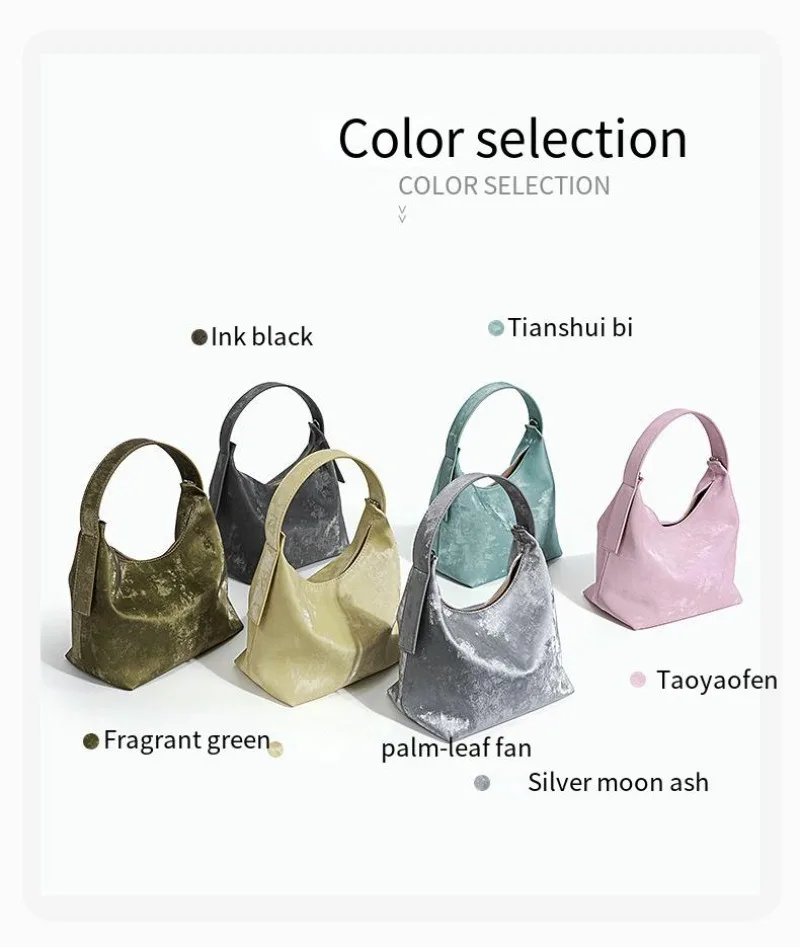 New Chinese style satin Women's bag satin smudge high sense niche ins handbag fashion match all leather girl bag