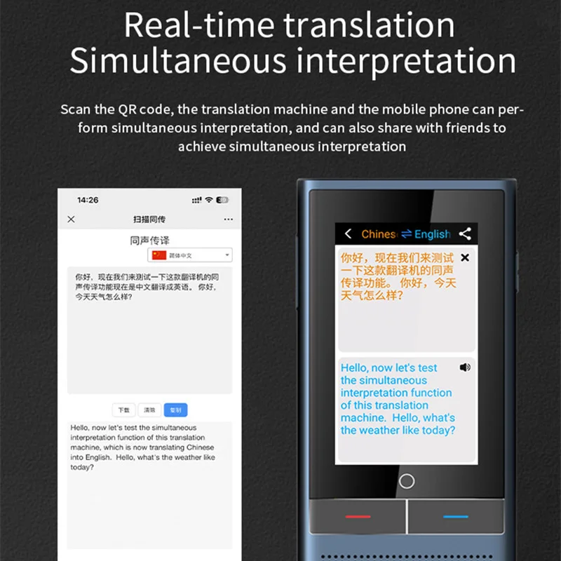 Voice Translator Z6 117 Languages 3.1inch IPS Screen 4G SIM 8G Memory Recording