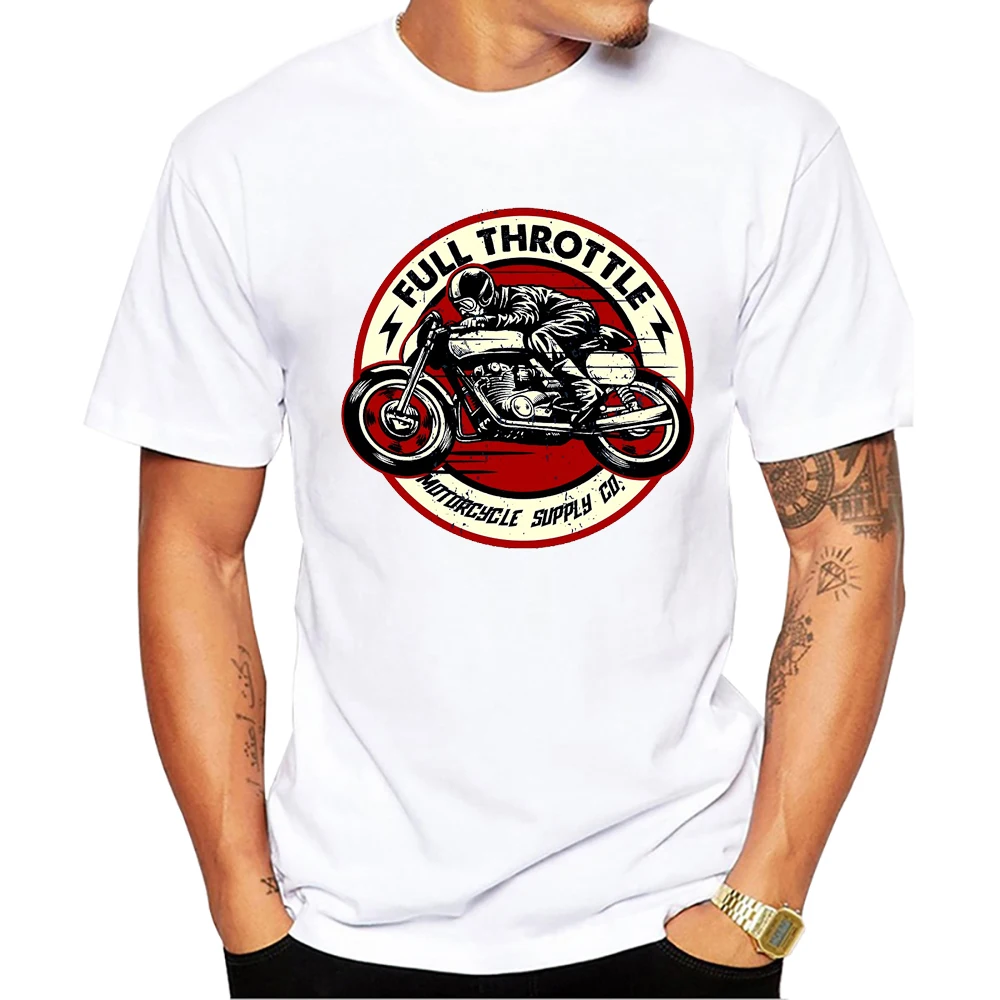 TEEHUB T-shirt d'été à manches courtes pour homme, style rétro, rockabilly, motard, imprimé, café racer, Haruku_voghion.com