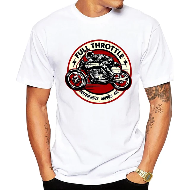 TEEHUB T-shirt d'été à manches courtes pour homme, style rétro, rockabilly, motard, imprimé, café racer, Haruku_voghion.com