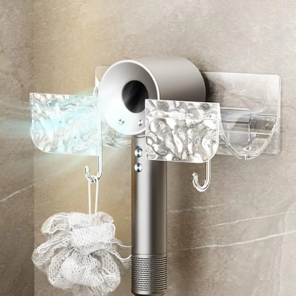 

Hair Care Tools Organizer Wall-mounted Hair Dryer Holder Shelf for Bathroom Organizer with Strong Adhesive for Hair