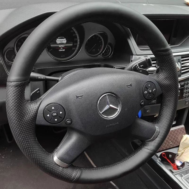 Custom Echt leder Auto Lenkrad abdeckung 2009 fit für Mercedes Benz E-Klasse W212 E 2013 2015-2018 Autozubehör
