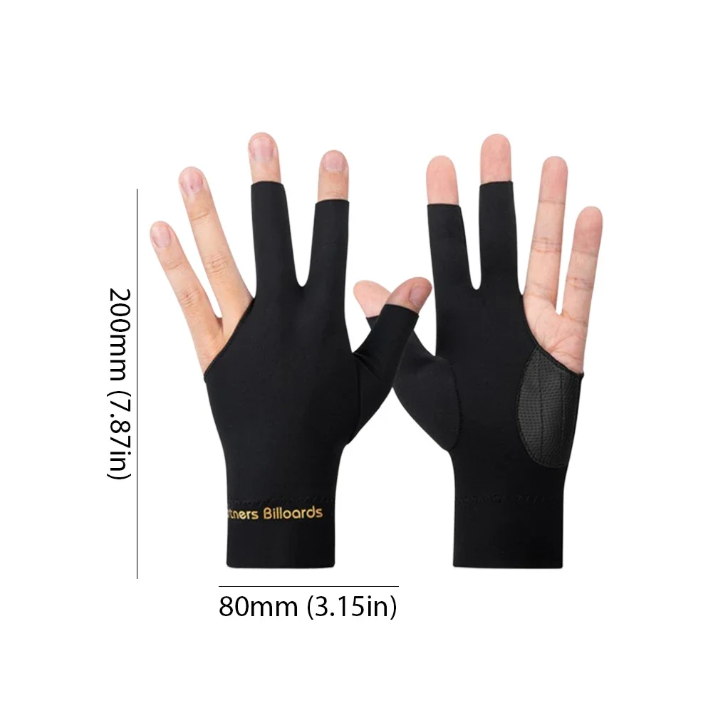 Billiard Gloves Open 3 Finger Gloves Anti-Slip Snooker Pool Breathable Billiard Sports Accessories billiard gloves