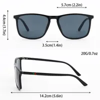 Lunettes de soleil carrées classiques pour hommes, confortables, légères, à monture noire, idéales pour les cadeaux de photographie de voyage 3