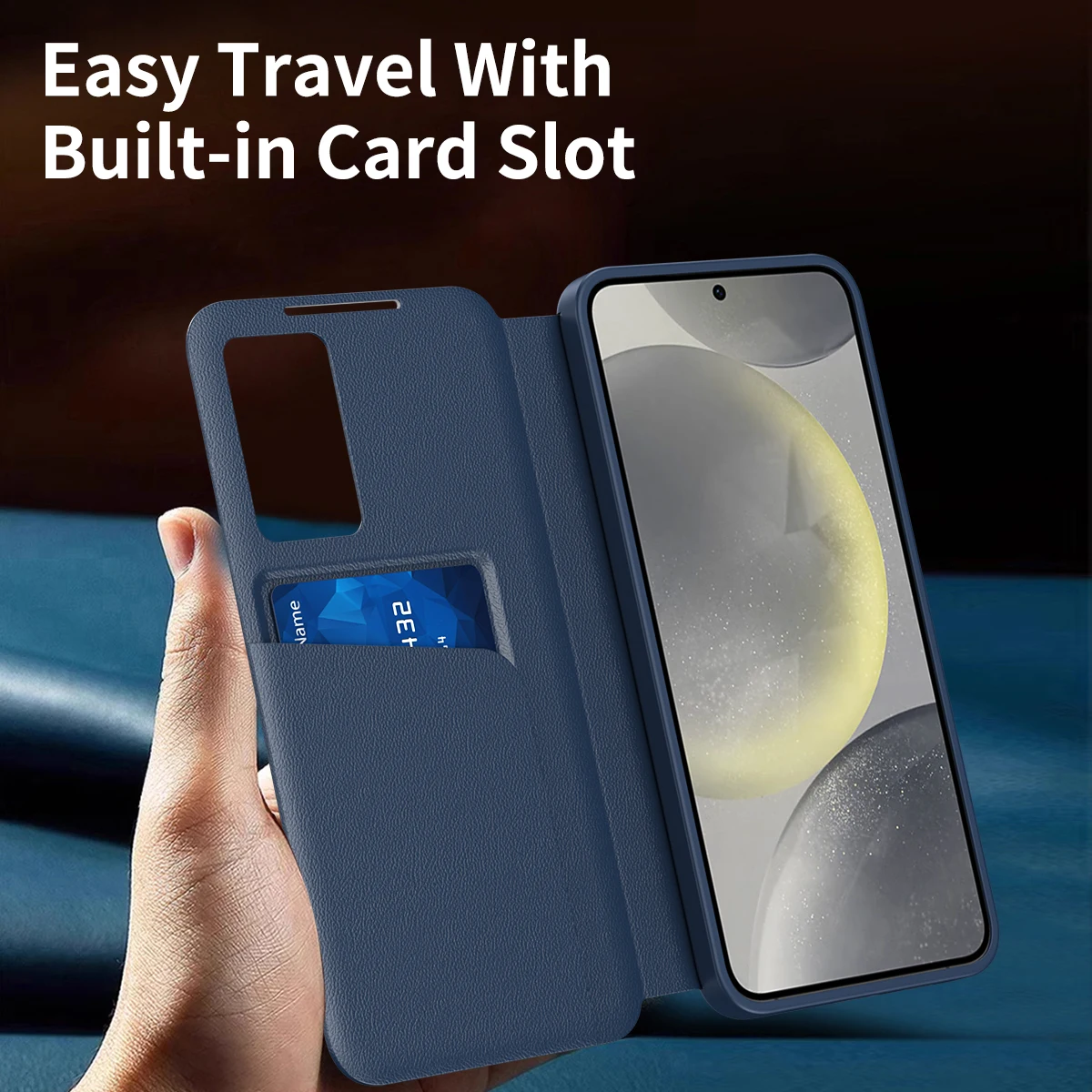 Smart Window Wallet Phone Case with Wake/Sleep Feature and Card Holder Stand