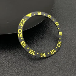 Premium Ceramic Insert with Carbon Fiber Texture - 38mm*30.6 Tilted Bezel for Men's Watch Replacement (GMT 5 Ceramic Bezel)