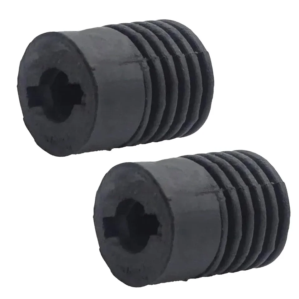 2-Pack Hood Bumper Stops/Rubber Cushions For Toyota Tacoma & Tundra - Black, OEM Fit