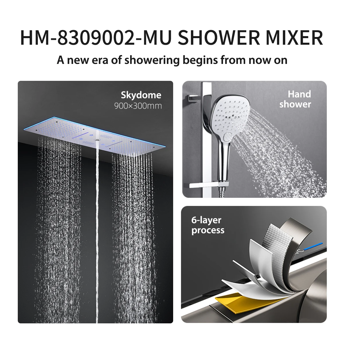 900x300mm 36x12Inches High Quality Ceiling Shower Head Panel Faucet Set Bluetooth Music Constant Temperature Mixer Valve Kit