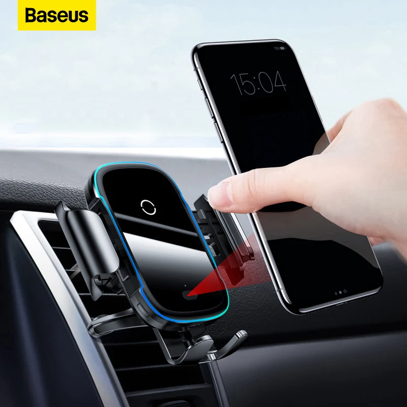 Uchwyt za ładowaniem bezprzewodowym Baseus Car Phone Holder 15W QI za $18.97 / ~85zł
