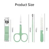 4 Pcs Portable Manicure Pedicure Kits Personal Care Tools Nail Clipper Eyebrow Scissors Earpick Nail File Set with Folding Bag 4