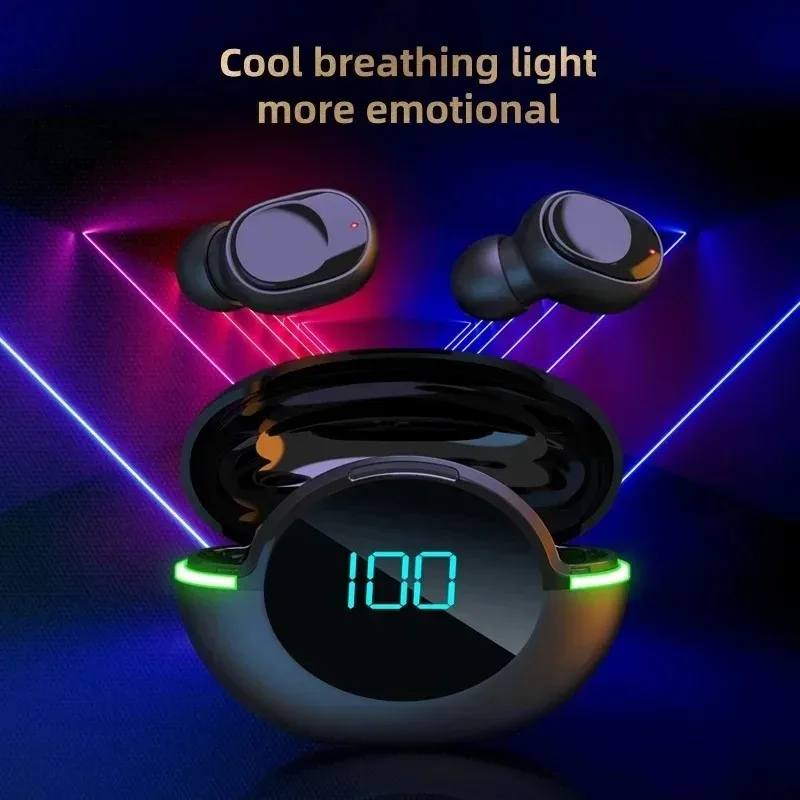 Enhanced Wireless TWS Bluetooth Earbuds: Sports Headphones with Waterproof Design, Noise Reduction, and Digital Display