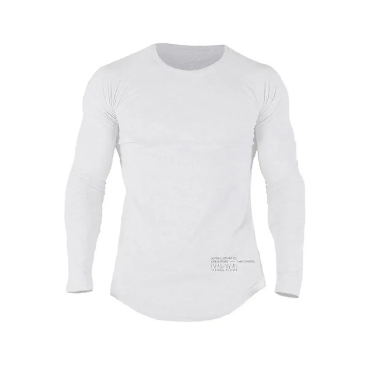 thumbnail image 1 of Camisetas de gimnasio para correr para hombre, camisetas de cuello redondo, ropa para hombre, corte ajustado, ajustadas, rojas, FA, algodón regular, manga larga, nueva elasticidad, XXL, 1 of 5