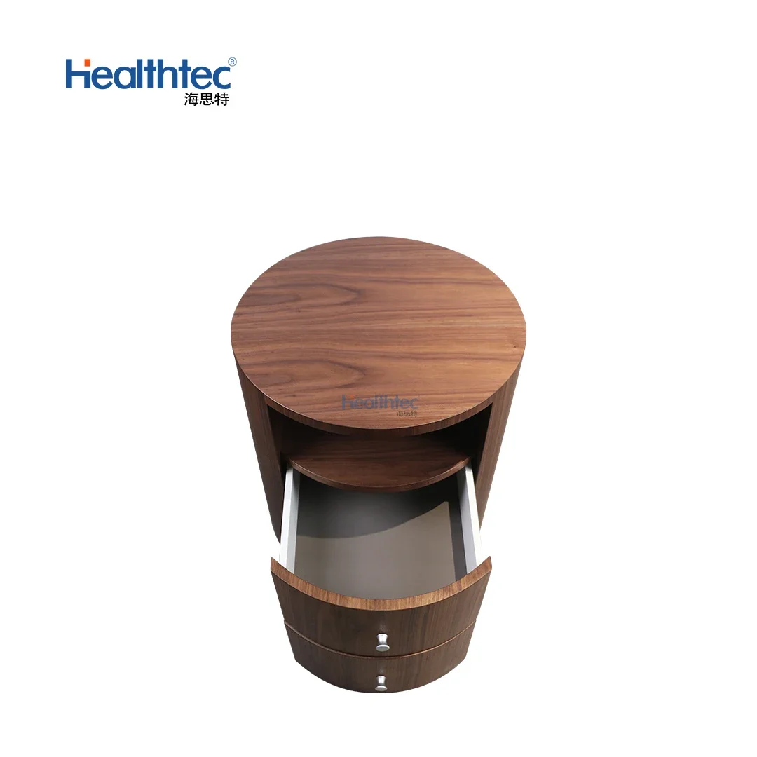 Beside Table Kids Bedroom Two Storage Wooden MDF Bedside Table Round