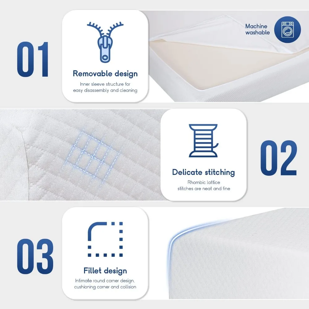 Double mattress 6-inch gel memory foam mattress, medium hardness, PUR American certification box mattress 6