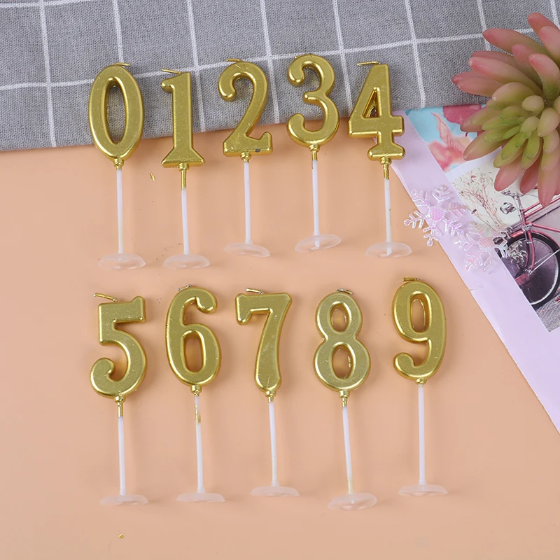 Number 0-9 Candles For Wedding Birthday Party Anniversary Celebration Cake Topper Decoration