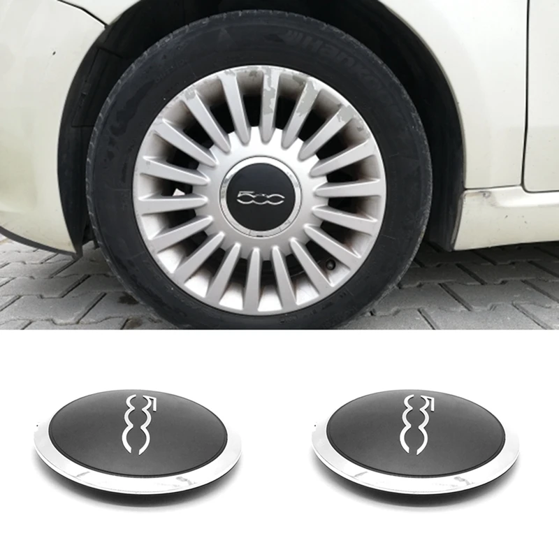 2PCS Hubcap For Fiat 500 Abarth Wheels Centre Hub Caps Dust Cover