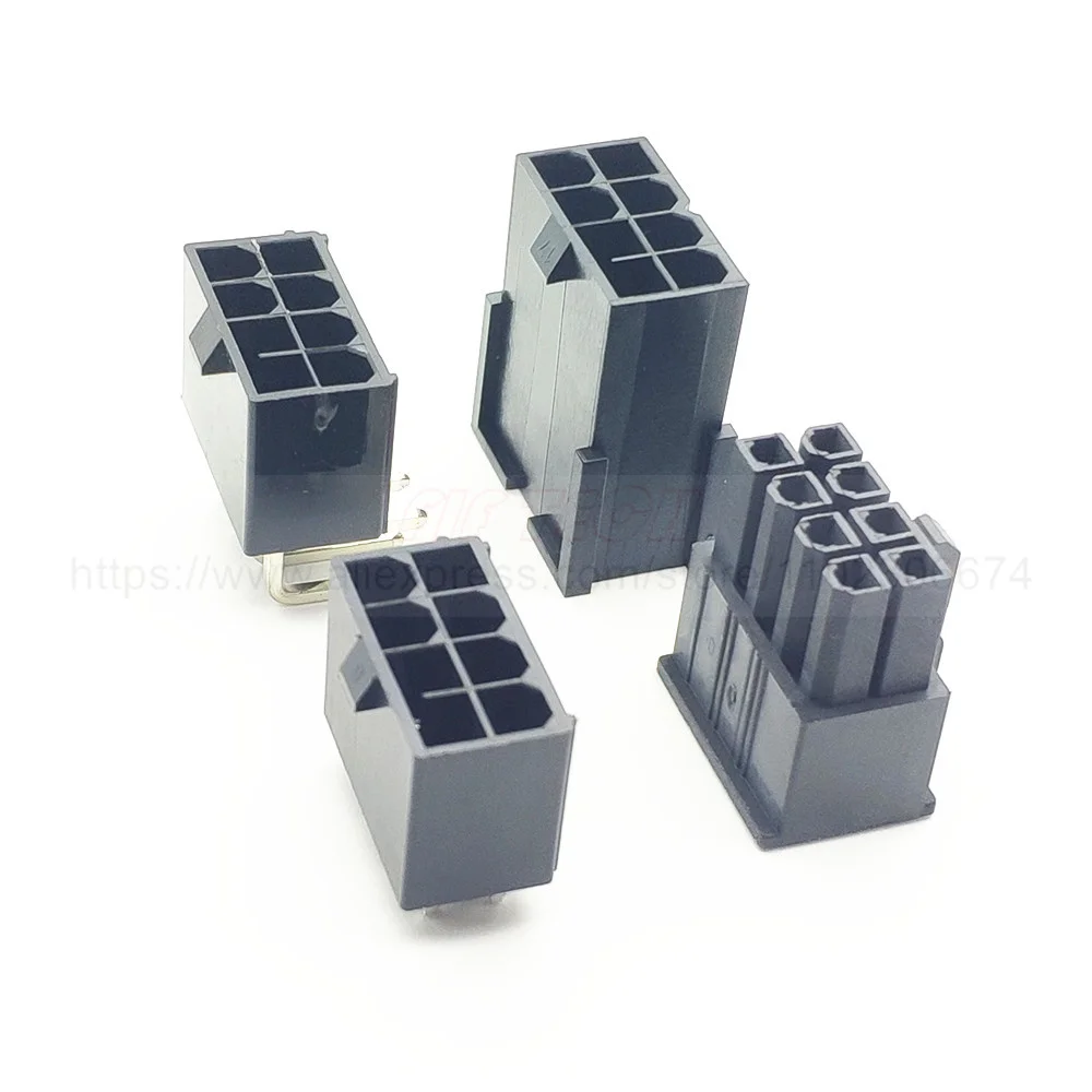 10pcs 5557 4.2mm Black 2x4P 8 Pin Connector Male Female Straight Right Angle Pin Header for Computer Graphics Card PCI-E Power