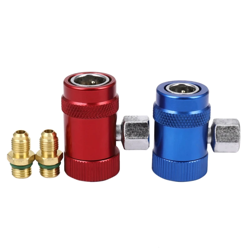 AUTO -Car Auto AC High / Low Side R1234yf Quick Couplers Adapters Conversion Kit With Manual Couplers