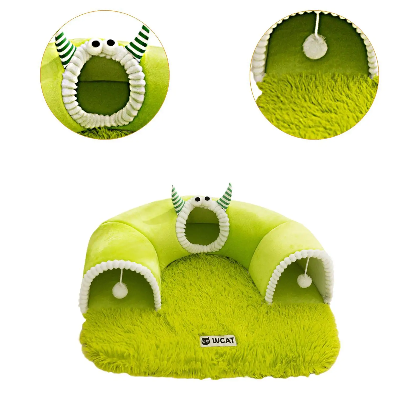 Pet Bed Equipment Versatile,Supplies Play with Ball Portable Gifts Rest,Zipper Closure Versatile Ornament Kennel Green