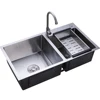 Double Bowl Composite Drop-in Kitchen Sink 2 Bowl Set Stainless Steel 30" Inset Kitchen Sink + Waste 3
