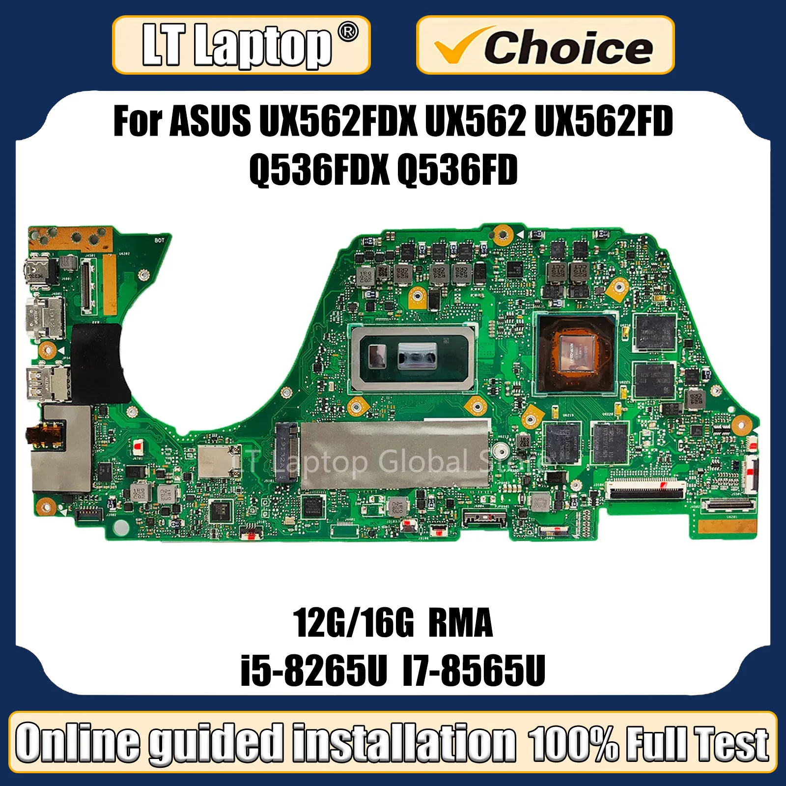 Материнская плата для ноутбука lT UX562FDX, для ASUS UX562 UX562FD Q536FDX Q536FD, ноутбук I5 I7 8-го поколения, центральный процессор RAM-16GB/12 Гб