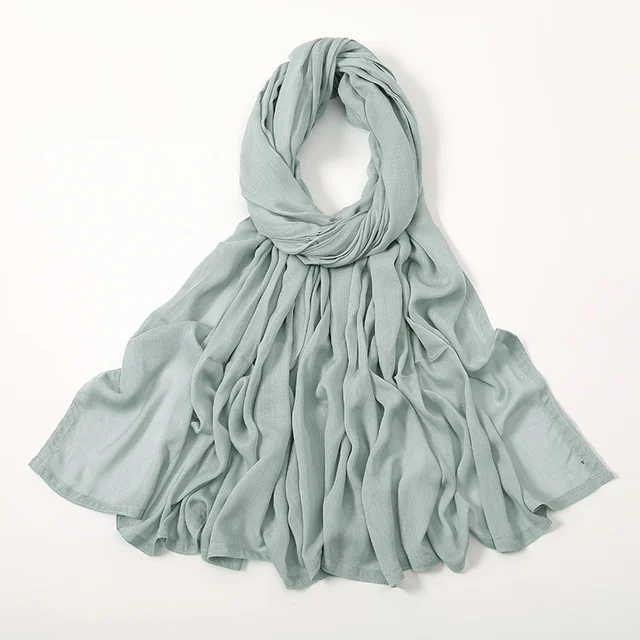Châles en coton rayonne pour femmes musulmanes, Hijab Modal, écharpe unie, grande taille, Turban islamique, bandeau 190x85cm