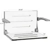 Comfort Folding Wall Mount Shower Bench Seat with Arms, White Seat with Silver Frame 2