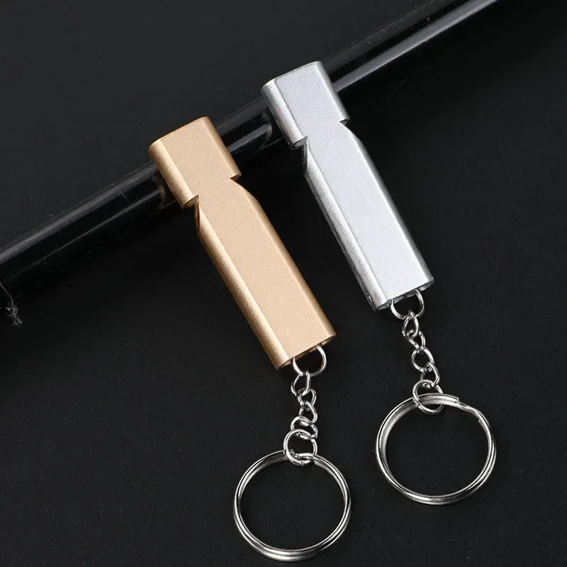 Outdoor Survival Whistle Aluminum Alloy Metal Double-hole High-frequency Tweetersurvival Whistle 150db High Decibe Rescue Tool