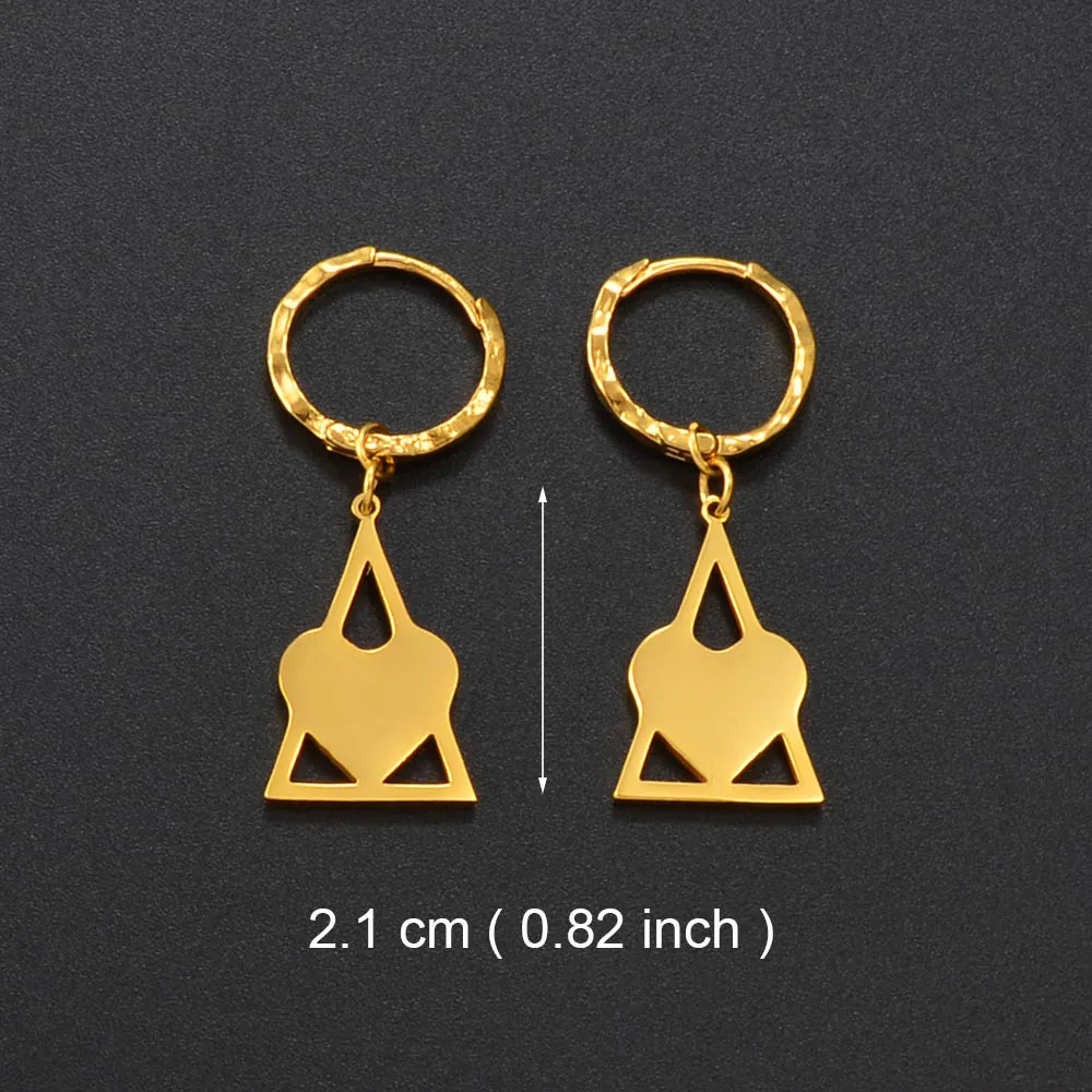 Anniyo Small Earrings for Women Girls Gold Color and Stainless Steel Kiribati Earring Island Style Jewelry #034021 5
