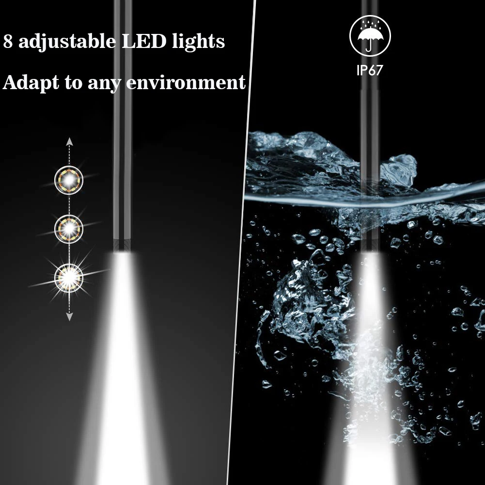 Industrial Endoscope HD Camera 4.3 Screen 200W Single Dual Lens With LED Light Car Inspection Borescope  Waterproof Sewer Camera 5