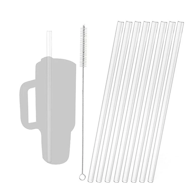 7pcs/set Reusable Silicone Clear Straws 11.81 Inch Tumbler Straws