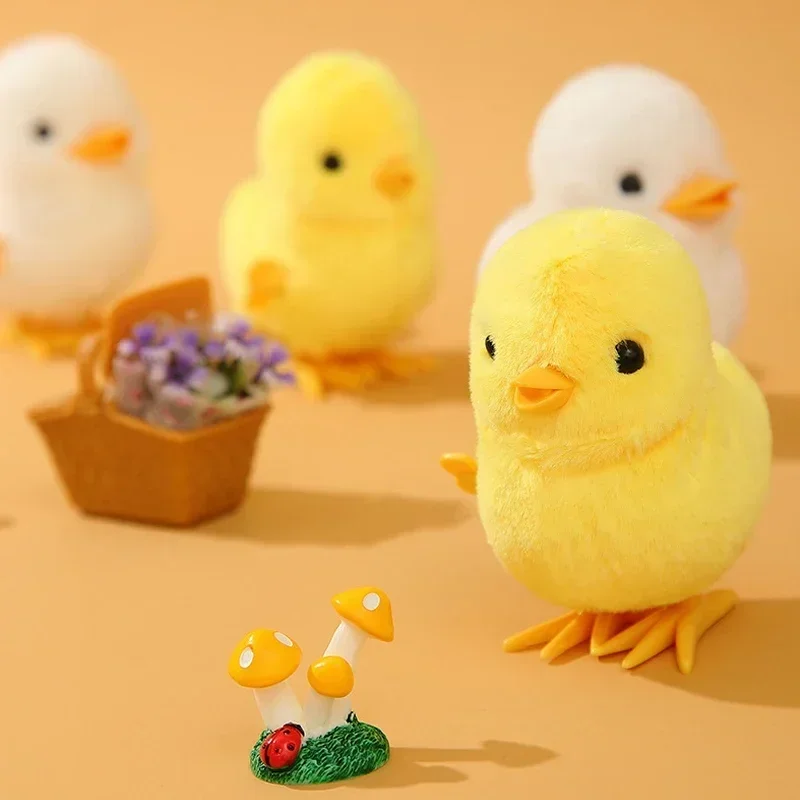 1pcs Cute Wind Up Chick Plush Animals Toy Kids Boy Girl Stuffed Animals Chick Clockwork Walking Toys Children Fun Gifts
